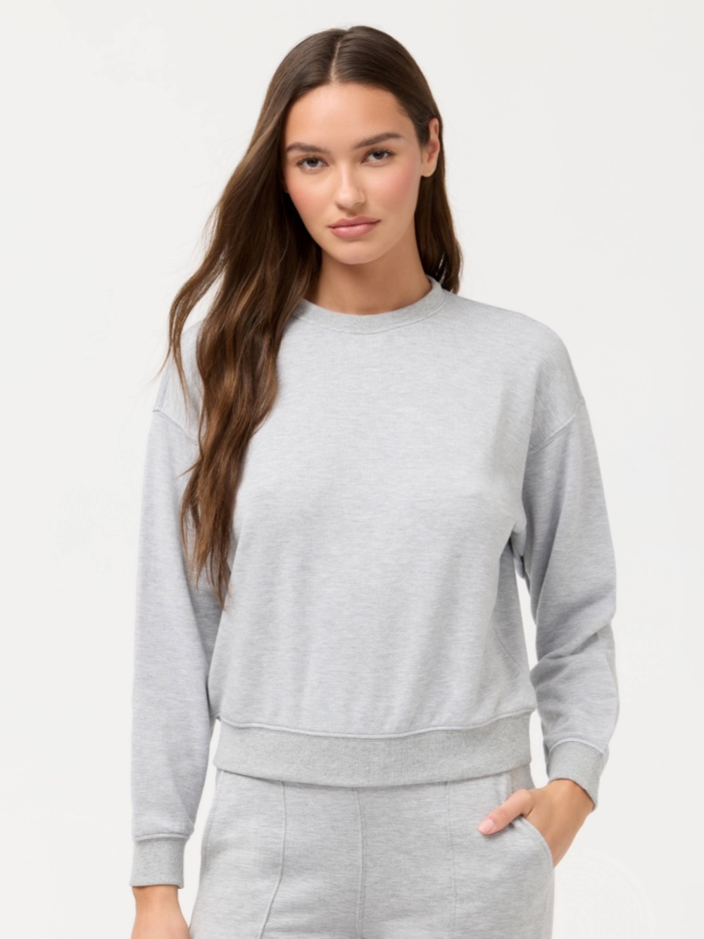 NWT Johnny Was Essentials Cropped Raglan Crew Sweatshirt